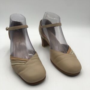 Beautifeel Pumps Women's Size 7‎ Beige Leather Ankle Strap